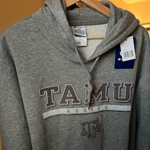 Champion Texas A&M Aggies Hoodie Sweatshirt Gray Pullover Sweater Size 2XL NWT - Picture 3 of 12
